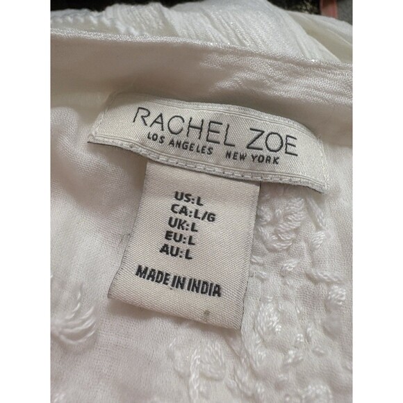 Rachel Zoe White Large Embroidered Etherial Glam Woman’s Angelic Blouse Boho - Picture 3 of 12